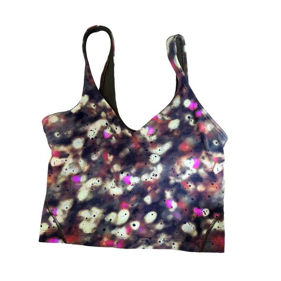 Lululemon Women's Align Crop Tank Top Soft Focus Splatter Multi Stretch Size 2 - Picture 2 of 6
